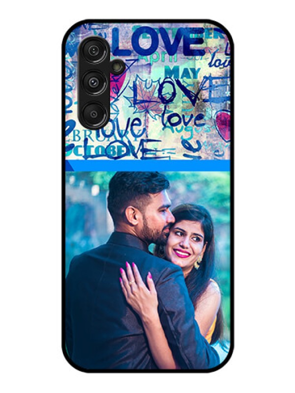 Custom Galaxy F34 5G Custom Glass Phone Case - Colorful Love Design