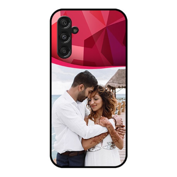 Galaxy F34 5G Custom Glass Phone Case - Red Abstract Design