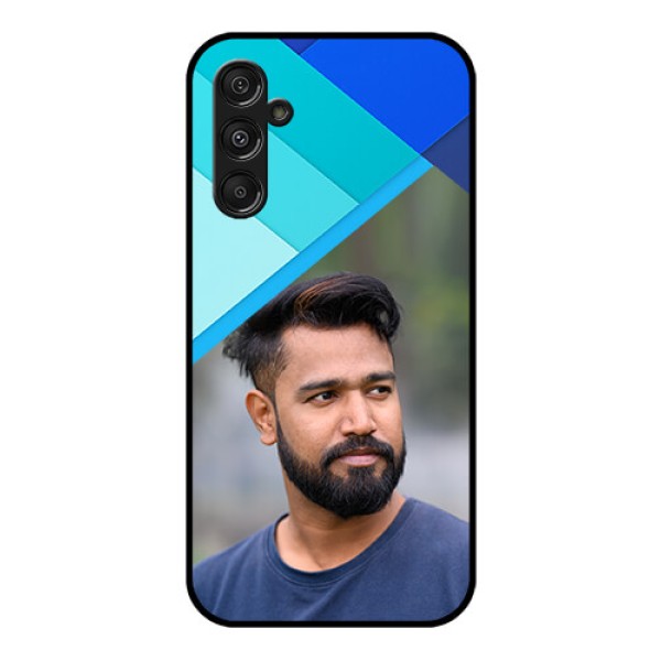 Galaxy F34 5G Custom Glass Phone Case - Blue Pattern Design