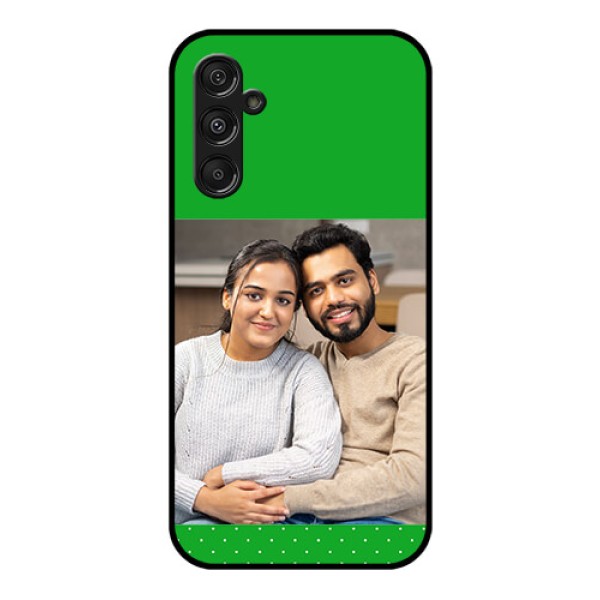 Galaxy F34 5G Custom Glass Phone Case - Green Pattern Design