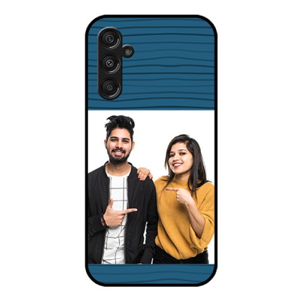 Galaxy F34 5G Custom Glass Phone Case - Blue Pattern Cover Design