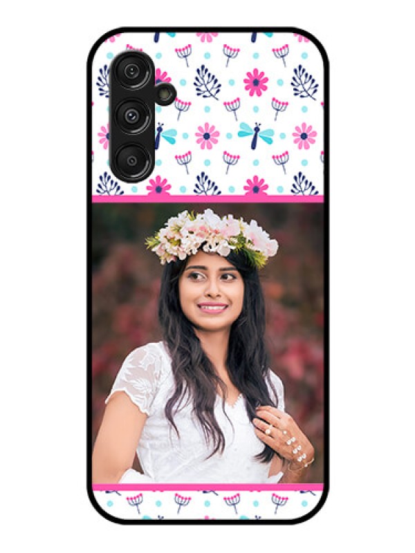 Custom Galaxy F34 5G Custom Glass Phone Case - Colorful Flower Design
