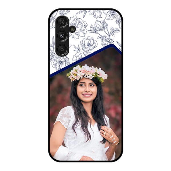 Galaxy F34 5G Custom Glass Phone Case - Classy Floral Design