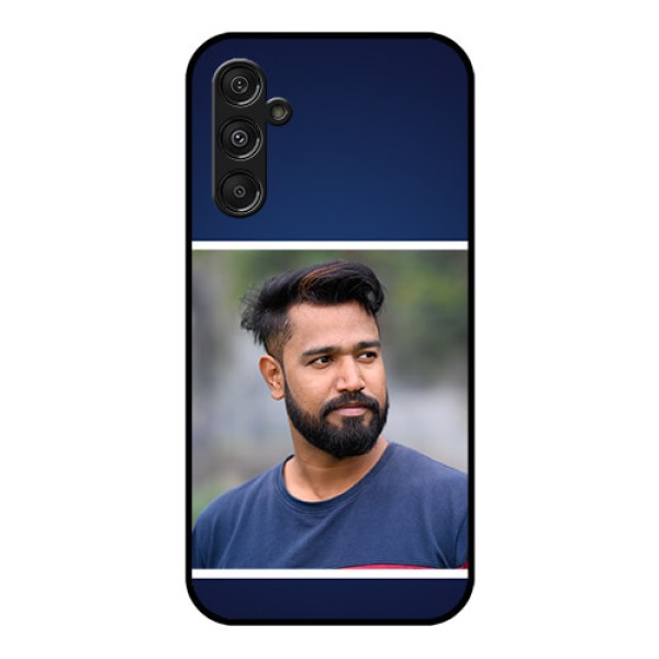 Galaxy F34 5G Custom Glass Phone Case - Simple Royal Blue Design Galaxy F34 5G Custom Glass Phone Case - Simple Royal Blue Design