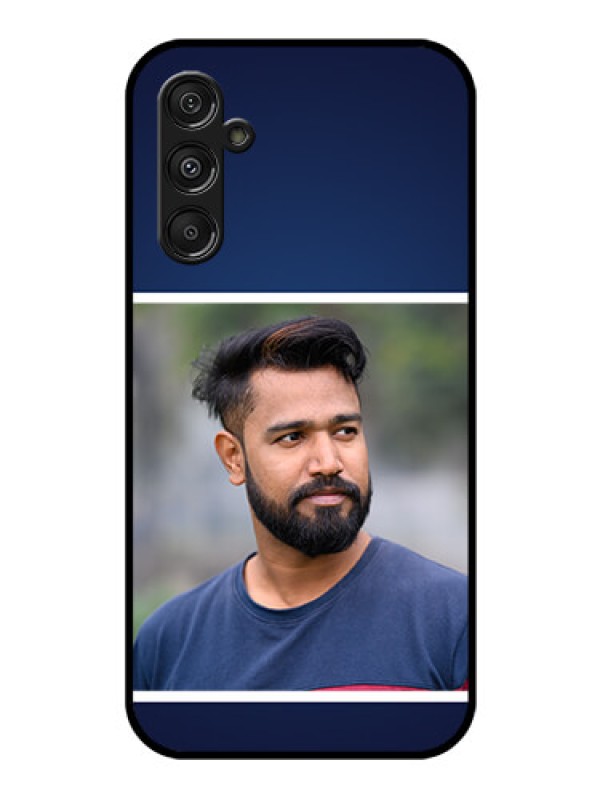 Custom Galaxy F34 5G Custom Glass Phone Case - Simple Royal Blue Design