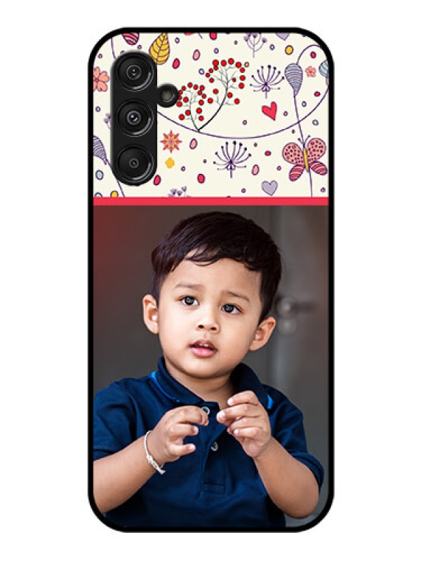 Custom Galaxy F34 5G Custom Glass Phone Case - Premium Floral Design