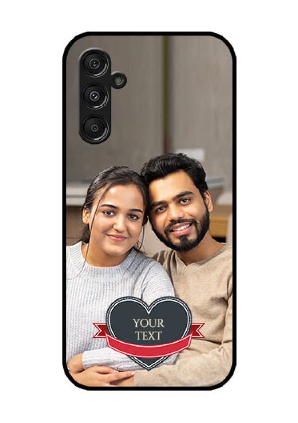 Galaxy F34 5G Custom Glass Phone Case - Just Married Couple Design
