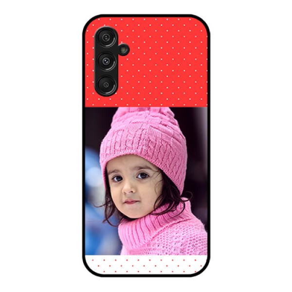 Galaxy F34 5G Custom Glass Phone Case - Red Pattern Design