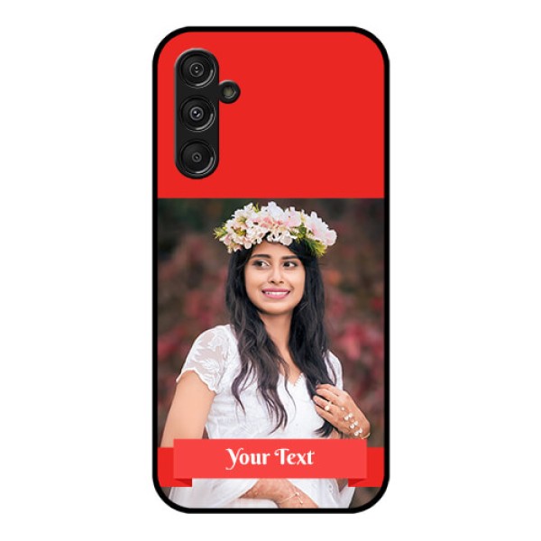 Galaxy F34 5G Custom Glass Phone Case - Simple Red Color Design Galaxy F34 5G Custom Glass Phone Case - Simple Red Color Design