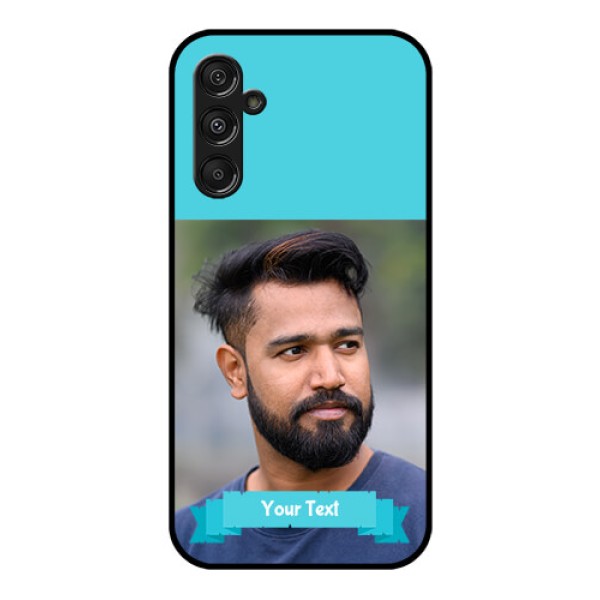 Galaxy F34 5G Custom Glass Phone Case - Blue Color Design Galaxy F34 5G Custom Glass Phone Case - Blue Color Design