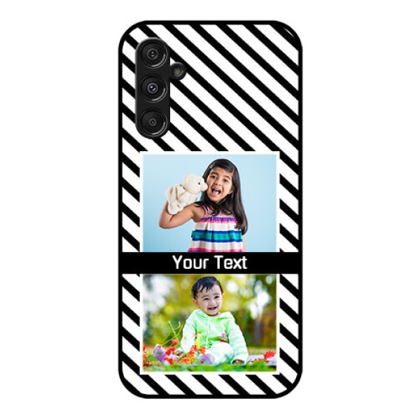 Galaxy F34 5G Custom Glass Phone Case - Black And White Stripes Design Galaxy F34 5G Custom Glass Phone Case - Black And White Stripes Design