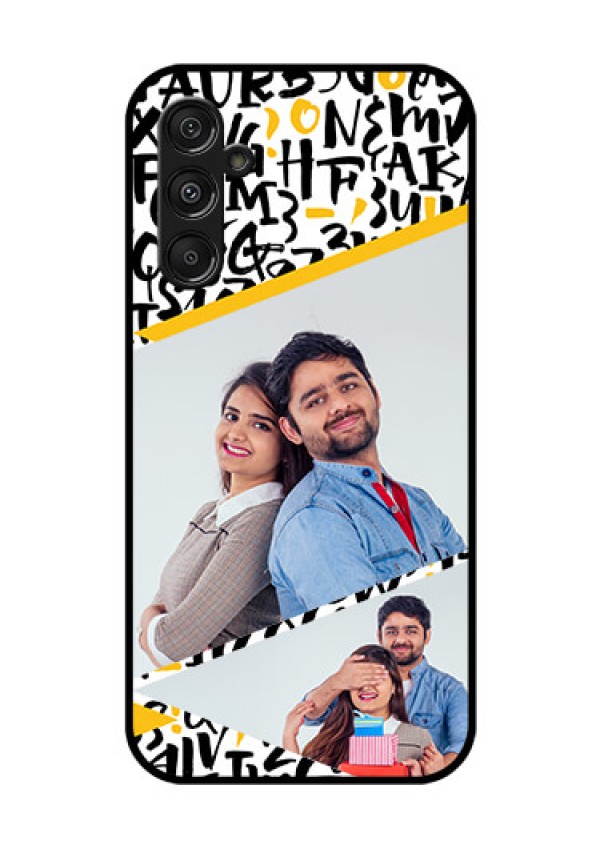 Galaxy F34 5G Custom Glass Phone Case - Letters Pattern Design
