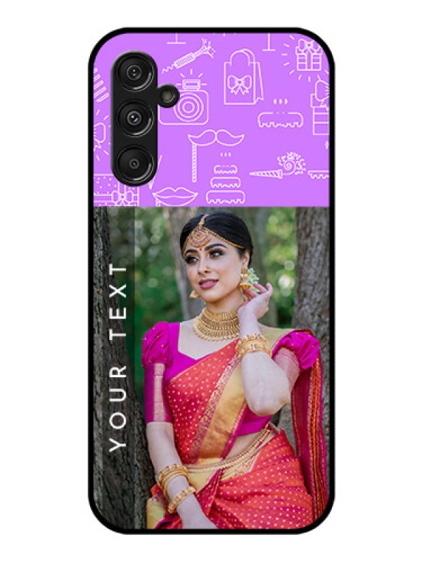 Custom Galaxy F34 5G Custom Glass Phone Case - Birthday Icons Design