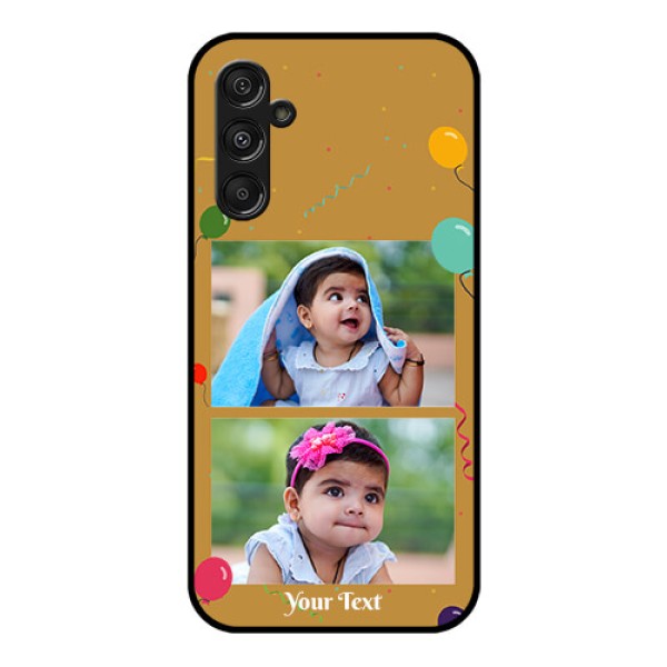 Galaxy F34 5G Custom Glass Phone Case - Image Holder With Birthday Celebrations Design