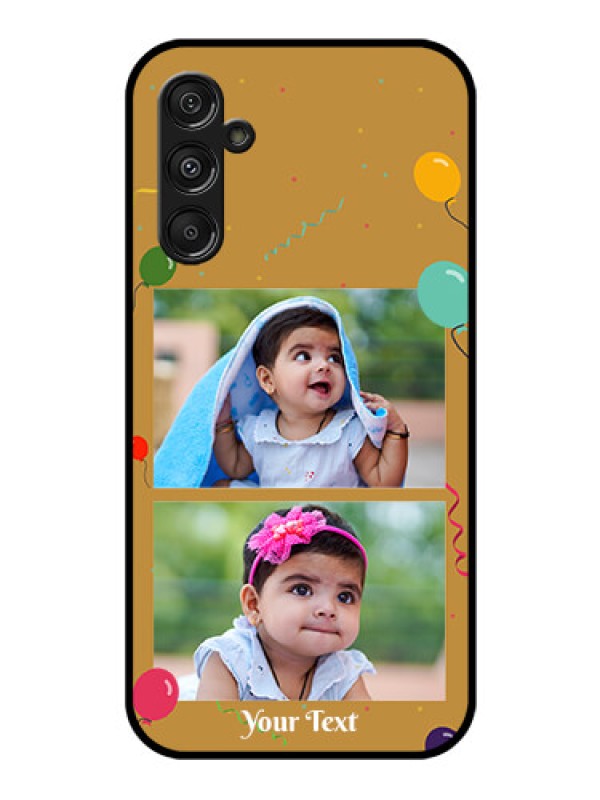 Custom Galaxy F34 5G Custom Glass Phone Case - Image Holder With Birthday Celebrations Design
