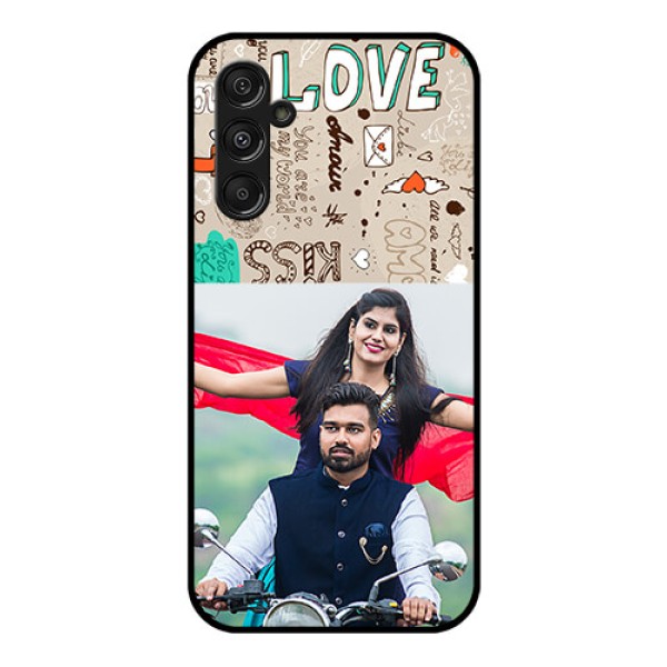 Galaxy F34 5G Custom Glass Phone Case - Love Doodle Pattern