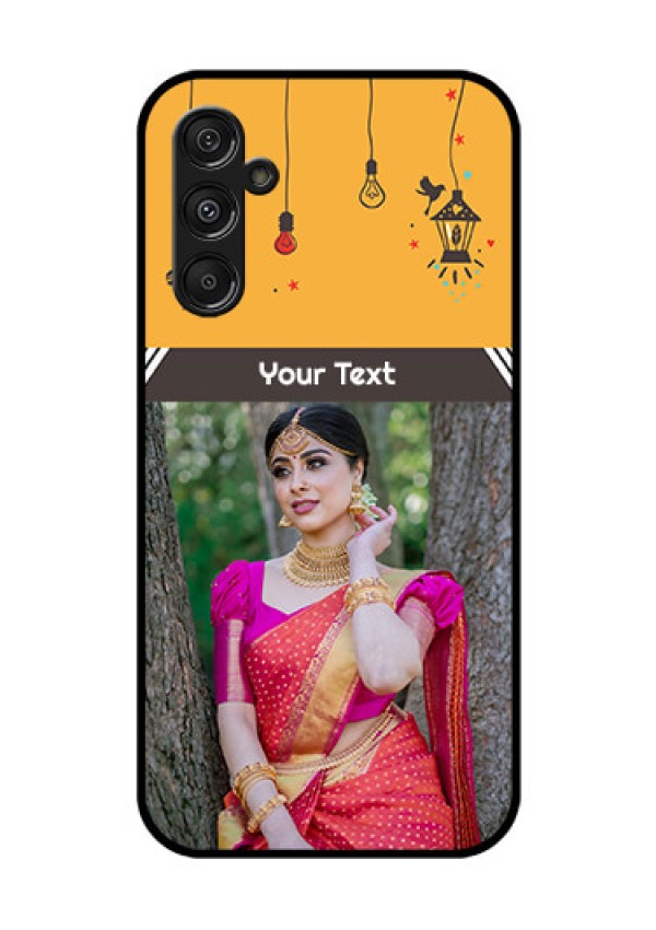 Galaxy F34 5G Custom Glass Phone Case - With Family Picture And Icons