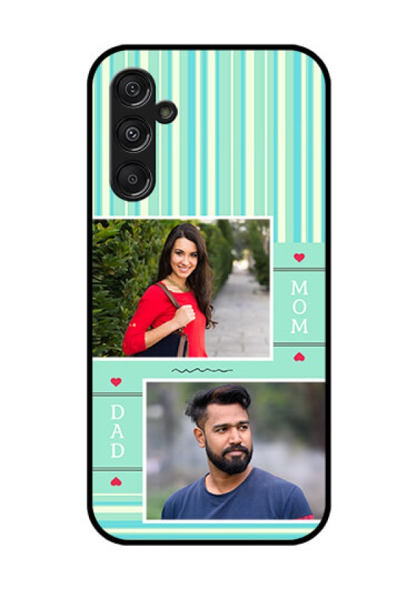 Galaxy F34 5G Custom Glass Phone Case - Mom & Dad Pic Design