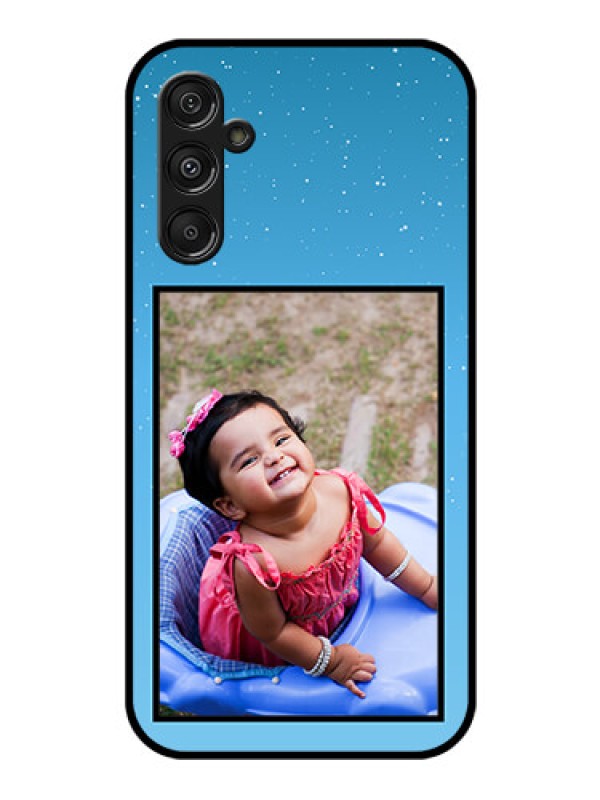 Custom Galaxy F34 5G Custom Glass Phone Case - Wave Pattern Colorful Design