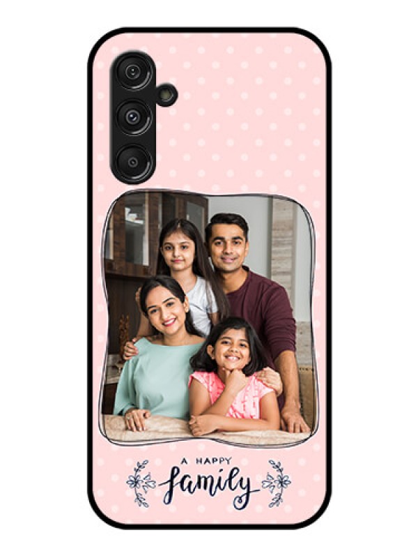 Custom Galaxy F34 5G Custom Glass Phone Case - Family With Dots Design