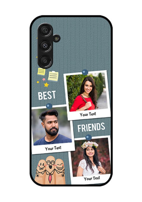 Galaxy F34 5G Custom Glass Phone Case - Sticky Frames And Friendship Design