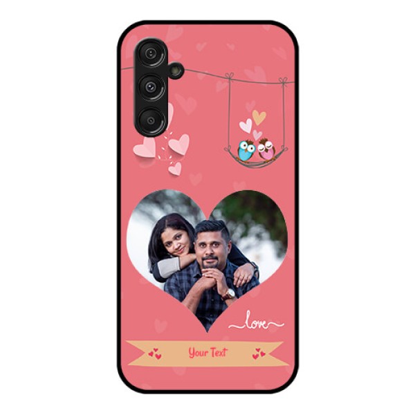 Galaxy F34 5G Custom Glass Phone Case - Peach Color Love Design
