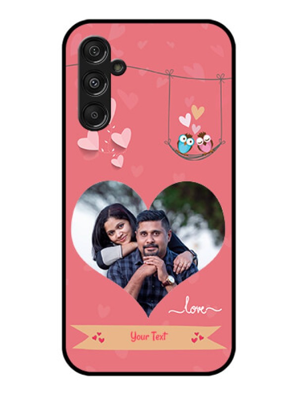 Custom Galaxy F34 5G Custom Glass Phone Case - Peach Color Love Design