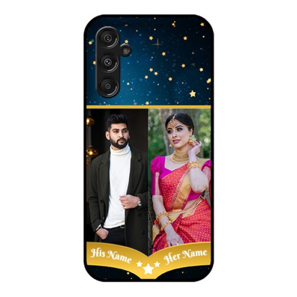 Galaxy F34 5G Custom Glass Phone Case - Galaxy Stars Backdrop Design