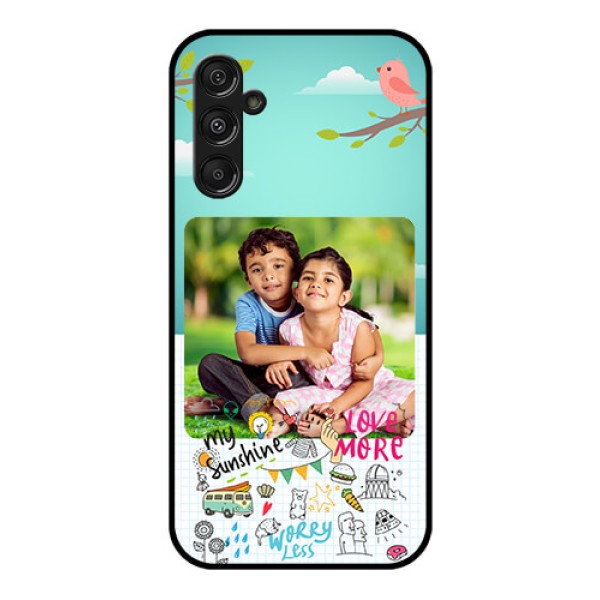 Galaxy F34 5G Custom Glass Phone Case - Doodle Love Design