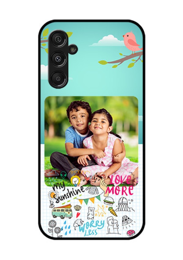 Galaxy F34 5G Custom Glass Phone Case - Doodle Love Design
