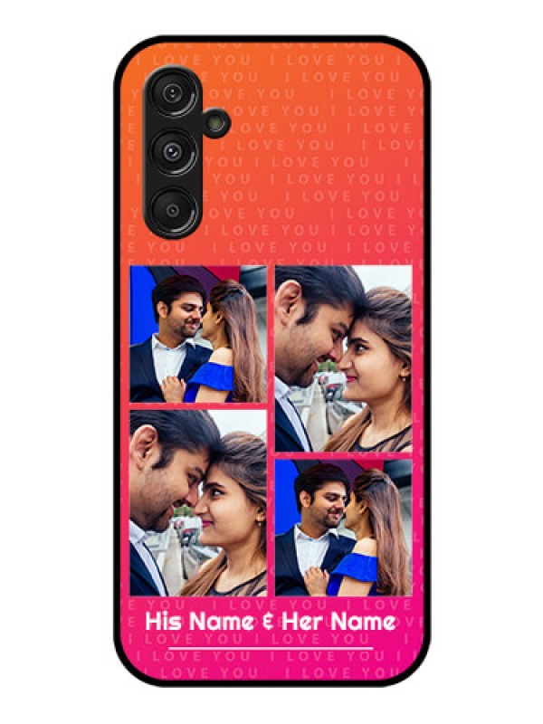 Custom Galaxy F34 5G Custom Glass Phone Case - I Love You Pink Design