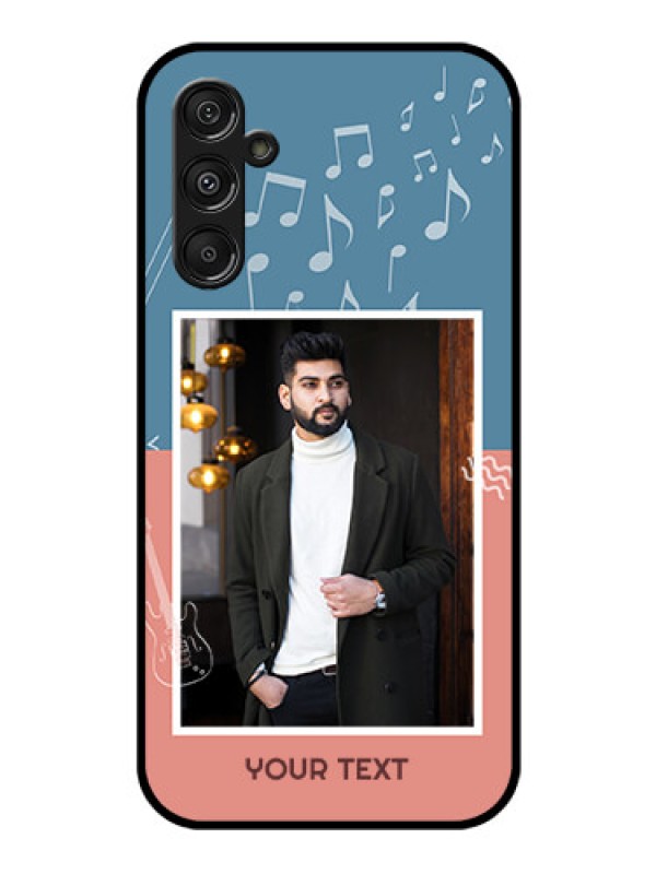 Custom Galaxy F34 5G Custom Glass Phone Case - With Color Musical Note Design