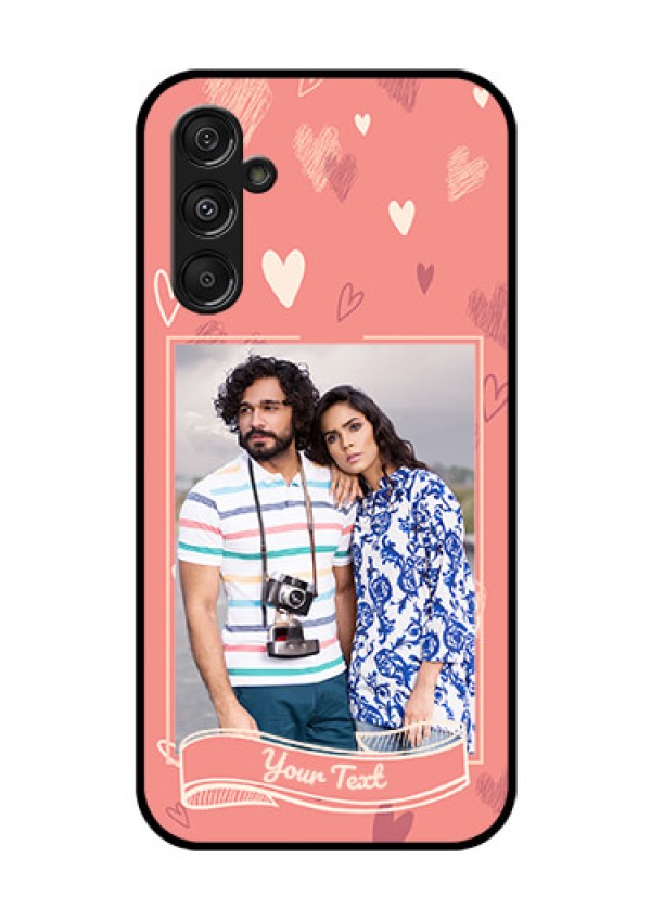 Galaxy F34 5G Custom Glass Phone Case - Love Doodle Art Design
