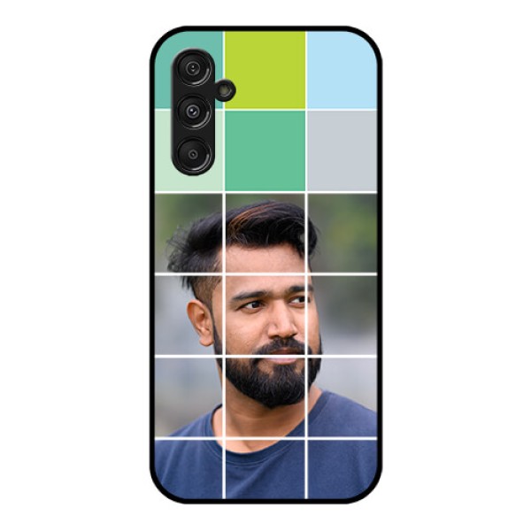 Galaxy F34 5G Custom Glass Phone Case - With White Box Pattern