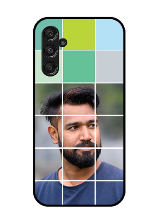 Galaxy F34 5G Custom Glass Phone Case - With White Box Pattern