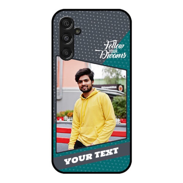 Galaxy F34 5G Custom Glass Phone Case - Background Pattern Design With Quote Galaxy F34 5G Custom Glass Phone Case - Background Pattern Design With Quote