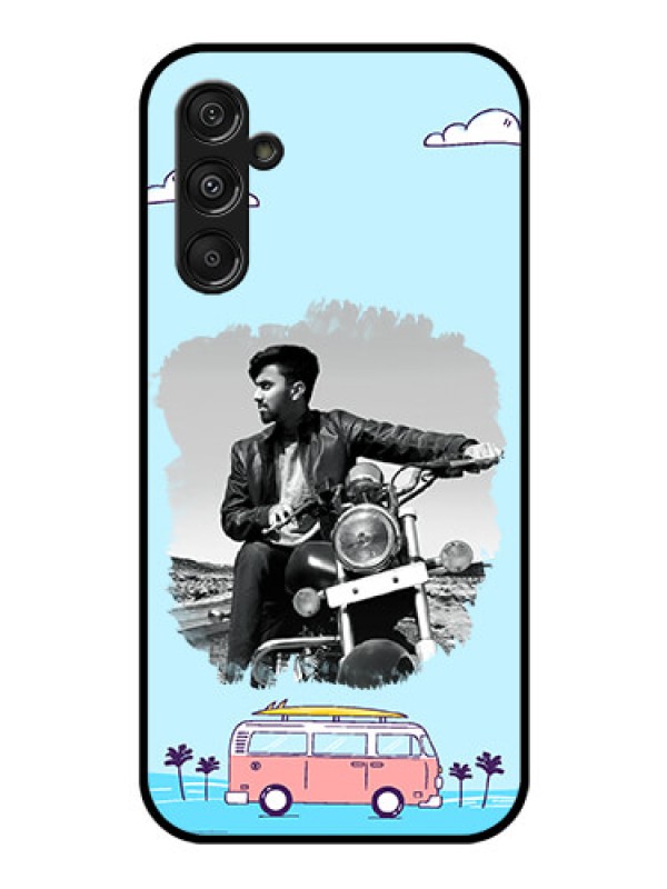 Custom Galaxy F34 5G Custom Glass Phone Case - Travel & Adventure Design