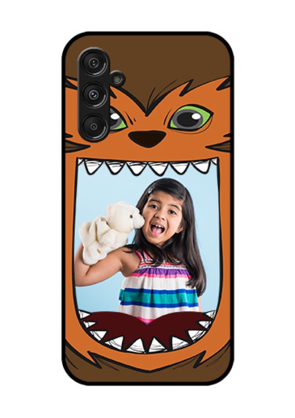 Galaxy F34 5G Custom Glass Phone Case - Owl Monster Back Case Design