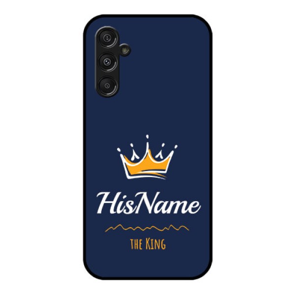 Galaxy F34 5G Custom Glass Phone Case - King With Name Design