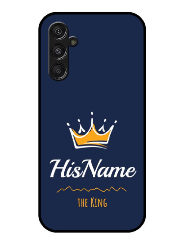 Custom Galaxy F34 5G Custom Glass Phone Case - King With Name Design
