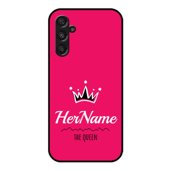 Galaxy F34 5G Custom Glass Phone Case - Queen With Name Design Galaxy F34 5G Custom Glass Phone Case - Queen With Name Design