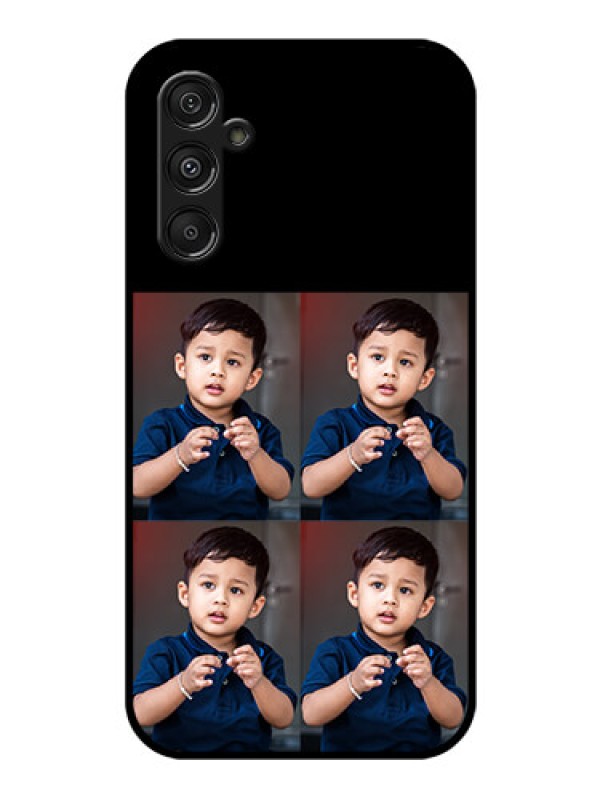 Custom Galaxy F34 5G Custom Glass Phone Case - 4 Image Holder Design