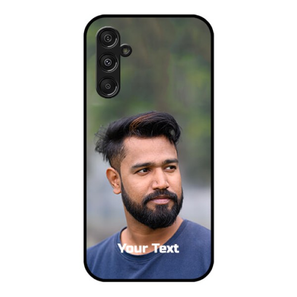 Galaxy F34 5G Custom Glass Phone Case - Photo With Text Design