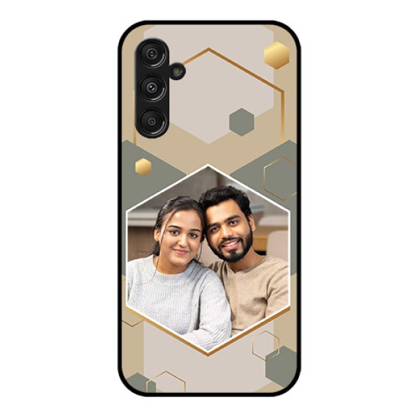 Galaxy F34 5G Custom Glass Phone Case - Stylish Hexagon Pattern Design Galaxy F34 5G Custom Glass Phone Case - Stylish Hexagon Pattern Design