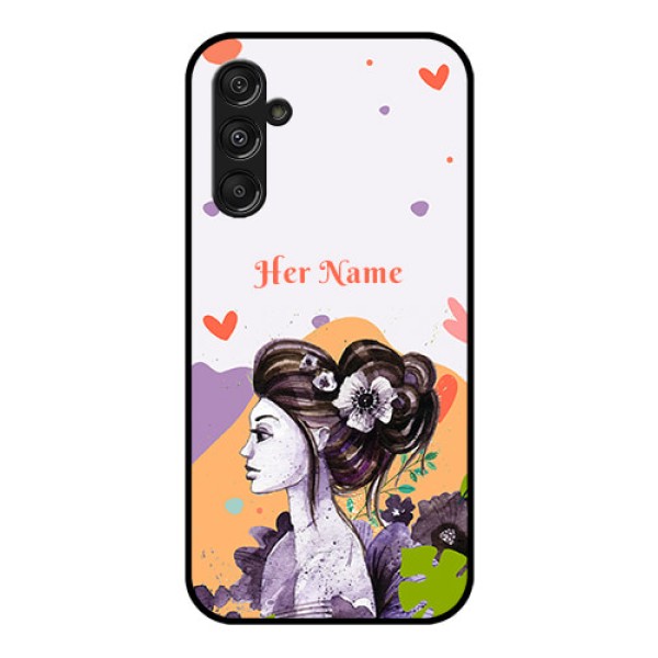 Galaxy F34 5G Custom Glass Phone Case - Woman And Nature Design
