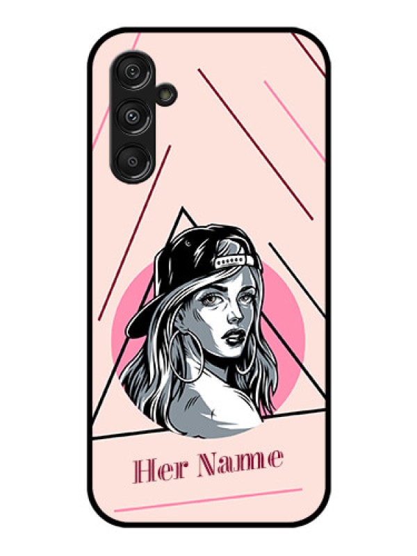 Custom Galaxy F34 5G Custom Glass Phone Case - Rockstar Girl Design