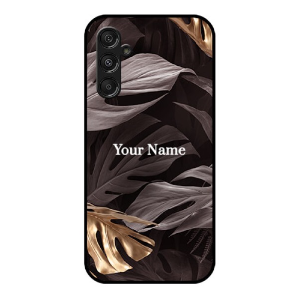Galaxy F34 5G Custom Glass Phone Case - Wild Leaves Digital Paint Design Galaxy F34 5G Custom Glass Phone Case - Wild Leaves Digital Paint Design
