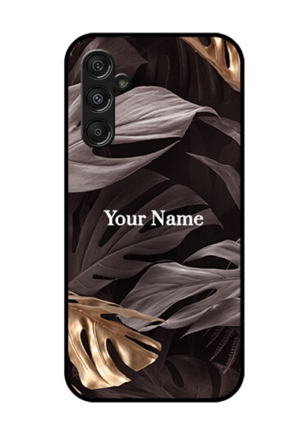 Galaxy F34 5G Custom Glass Phone Case - Wild Leaves Digital Paint Design