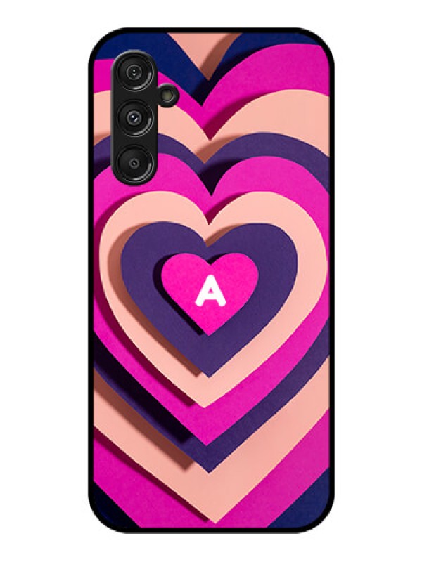 Custom Galaxy F34 5G Custom Glass Phone Case - Cute Heart Pattern Design