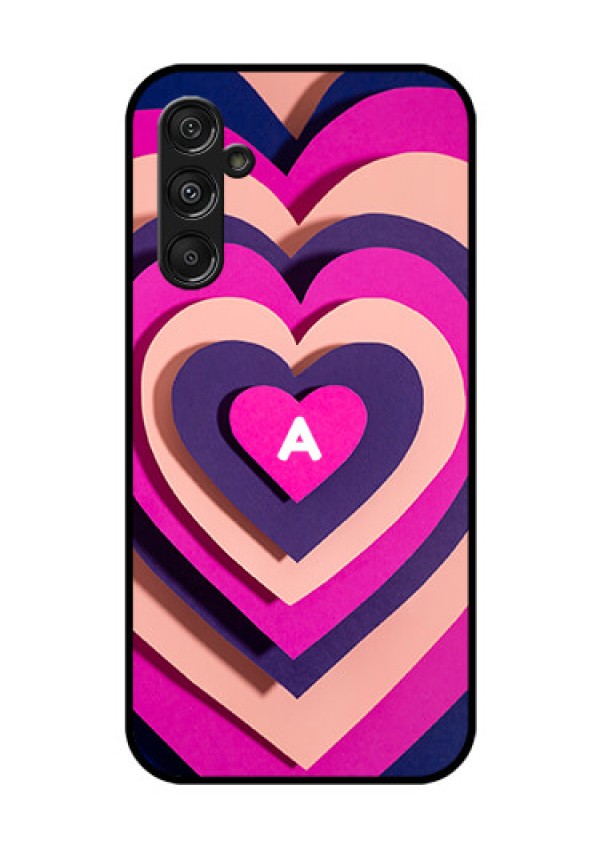 Galaxy F34 5G Custom Glass Phone Case - Cute Heart Pattern Design